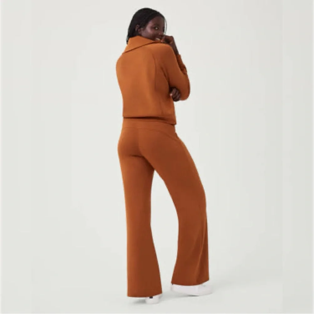 Spanx Air Essentials Wide Leg Pant Womens Large Tall Butterscotch Casual Comfy - Picture 4 of 13